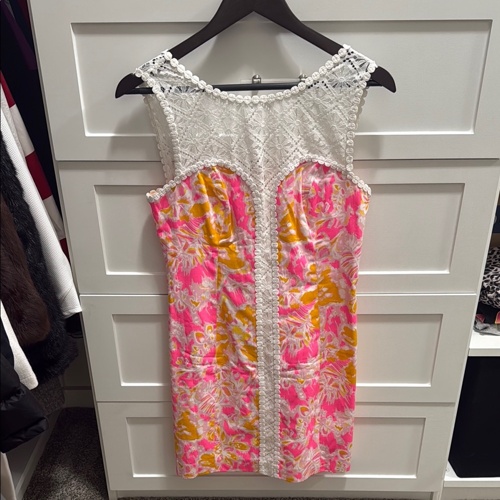 Lilly Pulitzer Pink and Orange Sheath Mini Dress